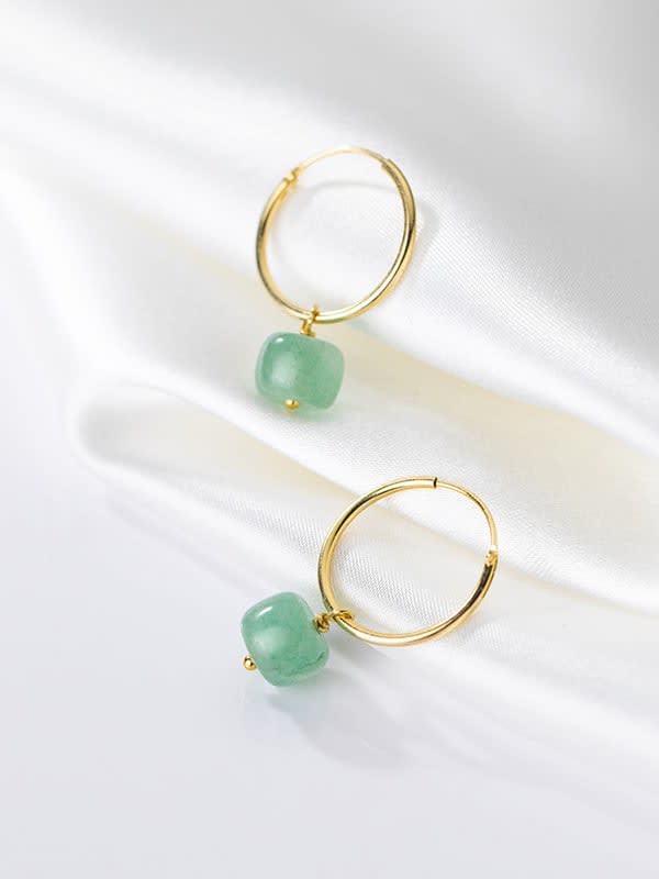 Sterling Silver Jade Earrings