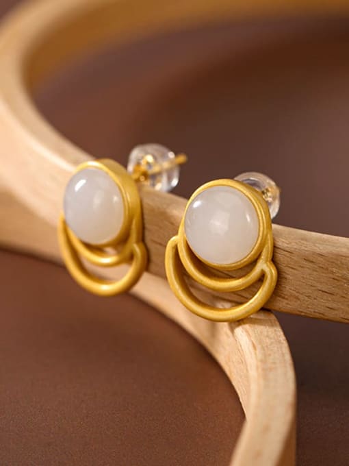 Sterling Silver Jade Classic Earrings