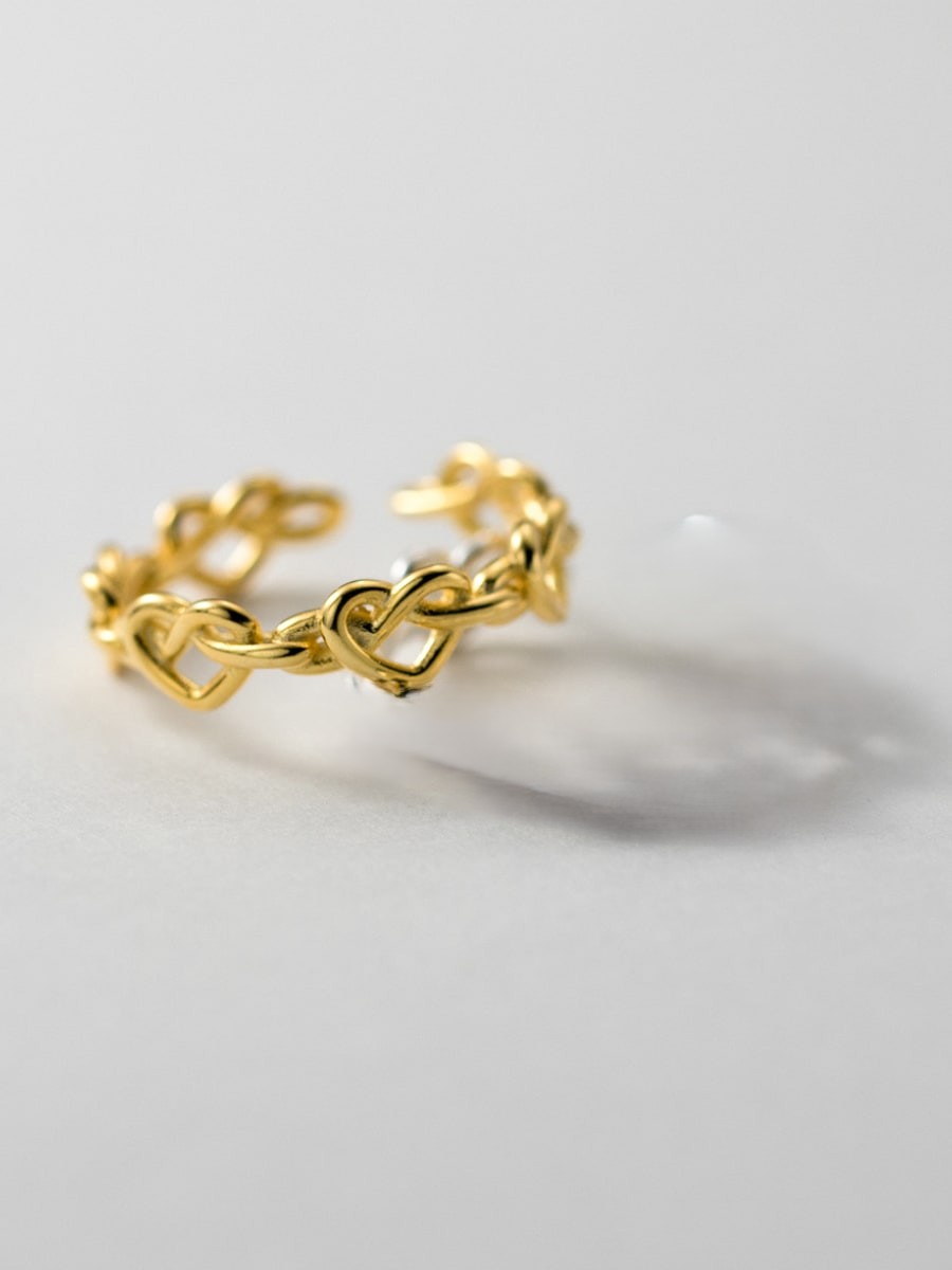 Sterling Silver Heart Band Ring