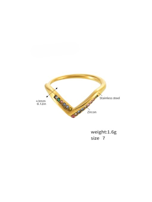 Gold-toned Cubic Zirconia Band Ring