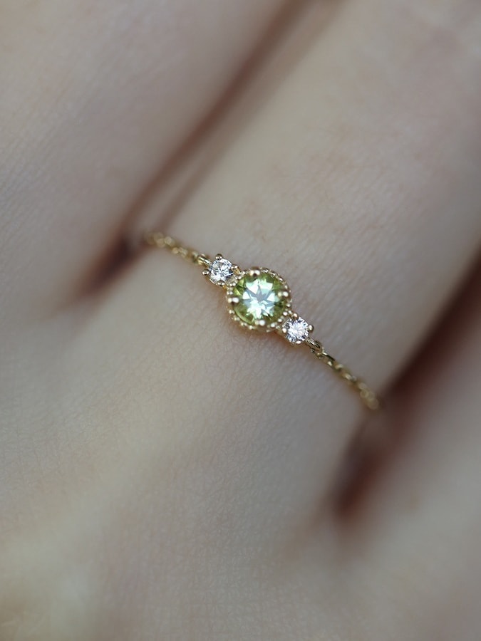 Silver Cubic Zirconia Chain Ring