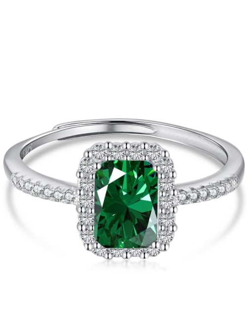 Cubic Zirconia Silver Luxury Cocktail Ring