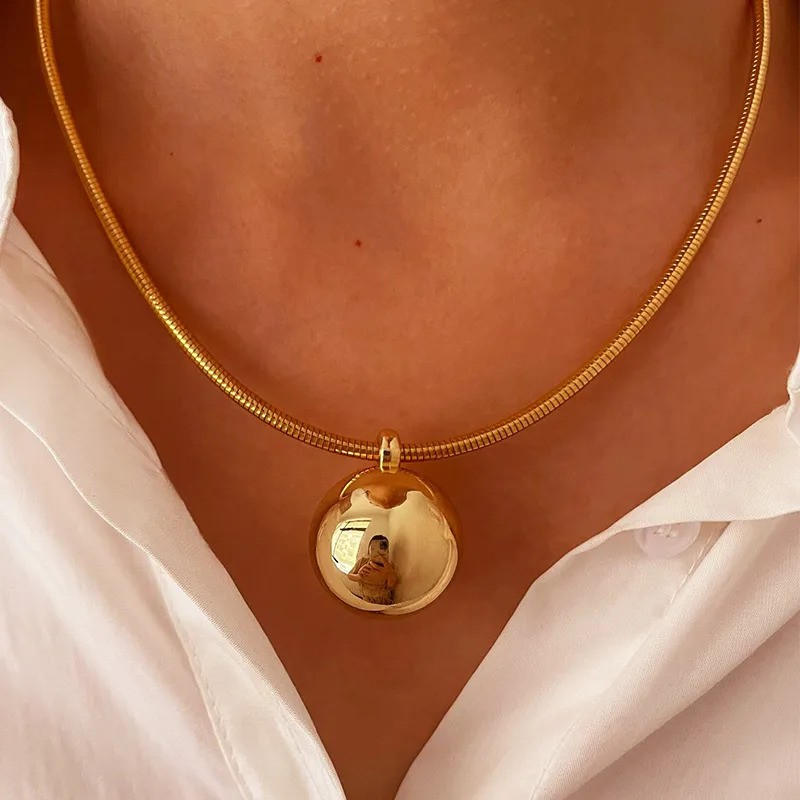 Orelle Minimal Orb Pendant Necklace