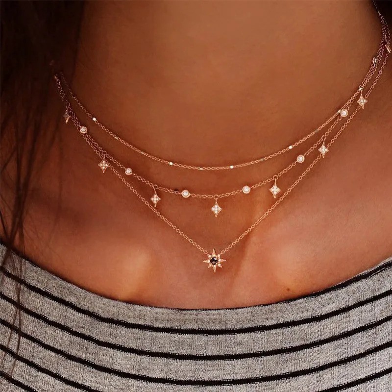 Star Whisper Layered Chain Necklace