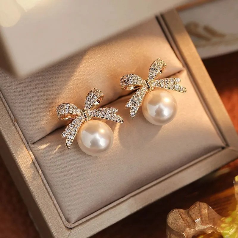 Aarohi Bow Pearl Drops