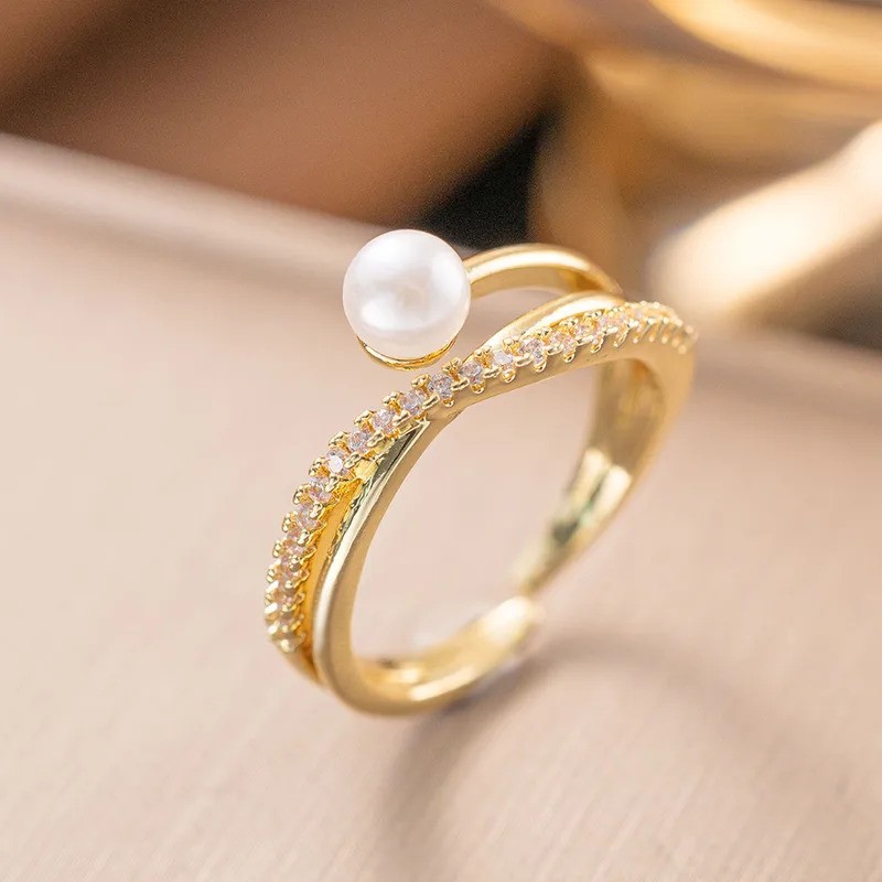 Celestial Spiral Pearl Ring